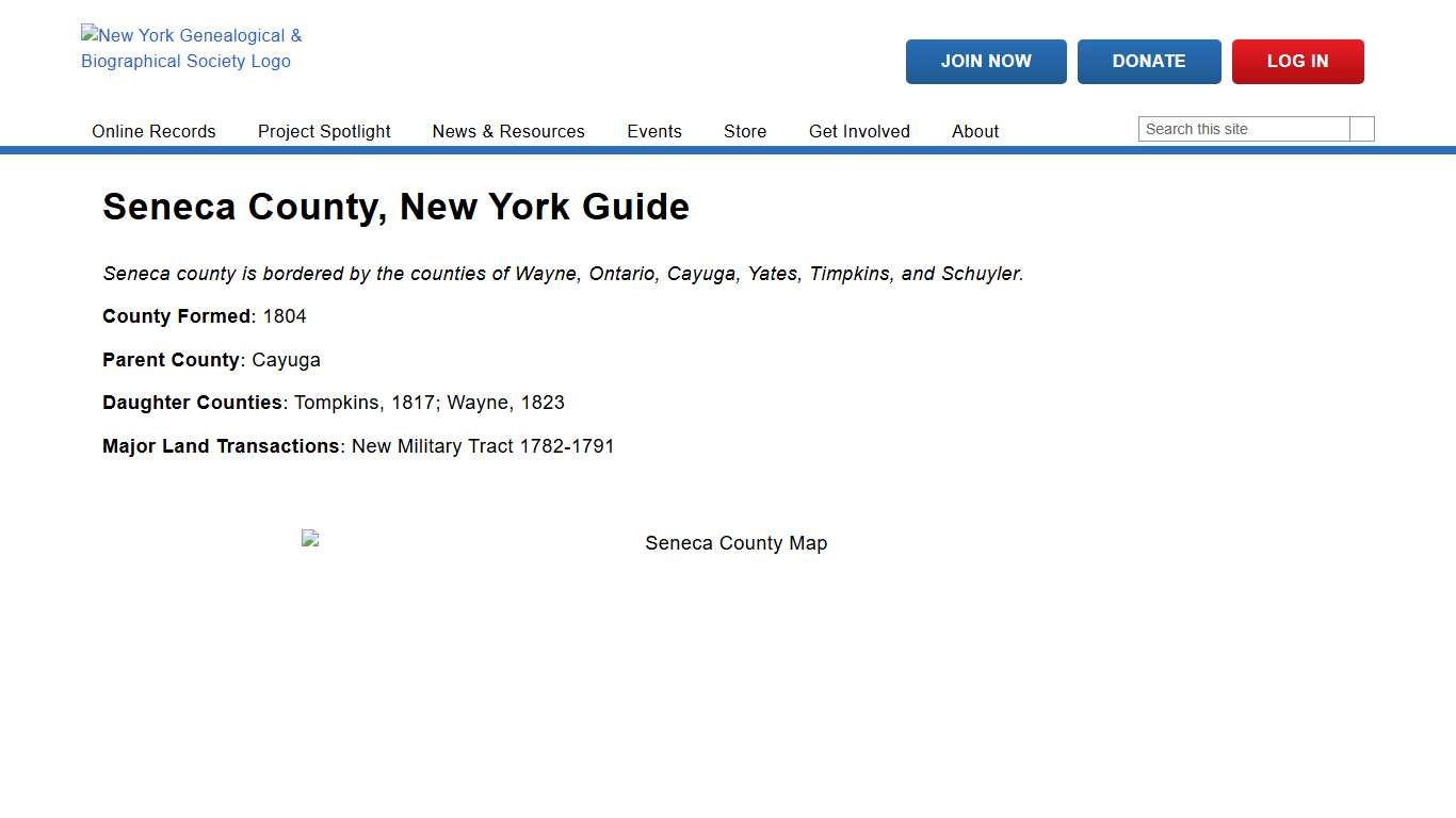 Seneca County, New York Guide New York Genealogical & Biographical Society